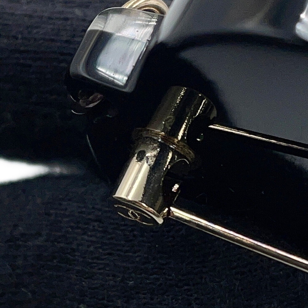 CHANEL Black Pearl Logo Brooch - Picture 9 of 11